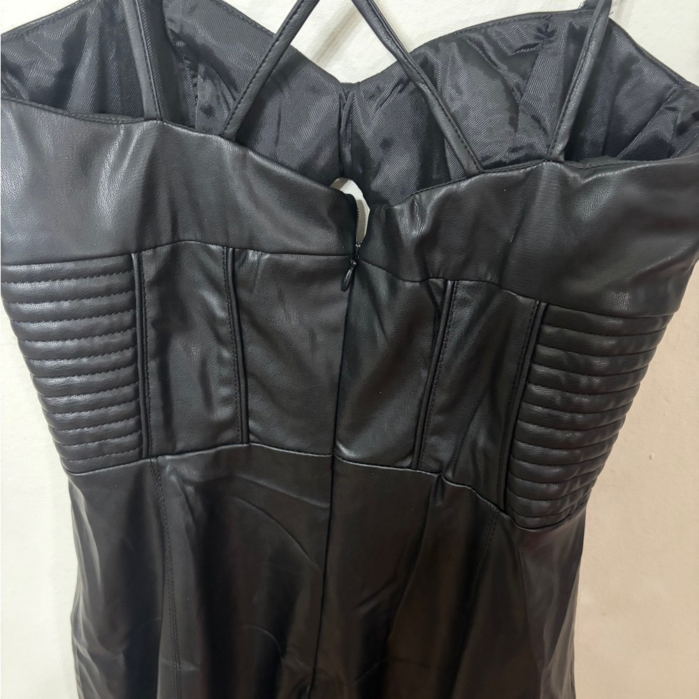 Zara Black Leather-Style Dress - Picture 6 of 11